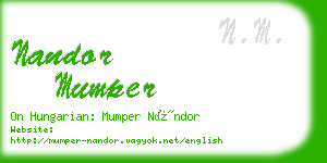 nandor mumper business card